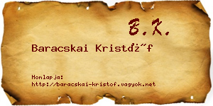 Baracskai Kristóf névjegykártya