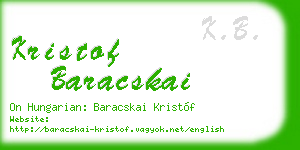 kristof baracskai business card