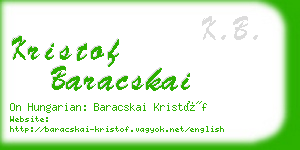 kristof baracskai business card